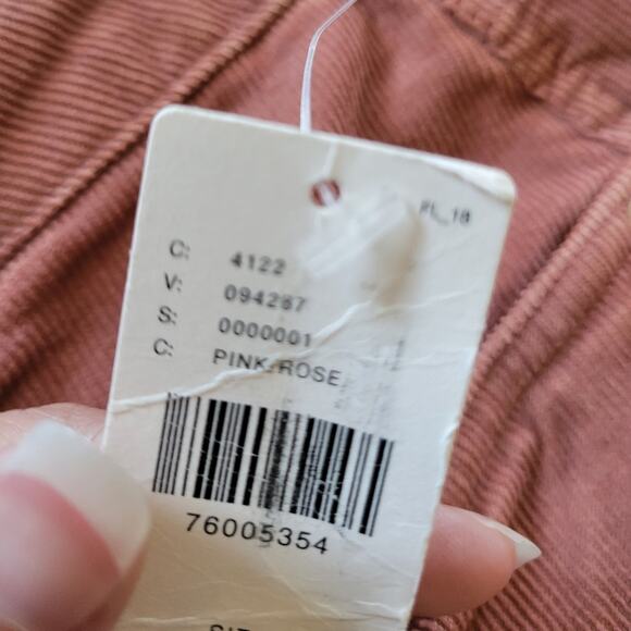 Anthropologie Pilcro Pink Rose The Gwen Wide-Leg Corduroy Pants NWT Size 26 - Picture 9 of 13